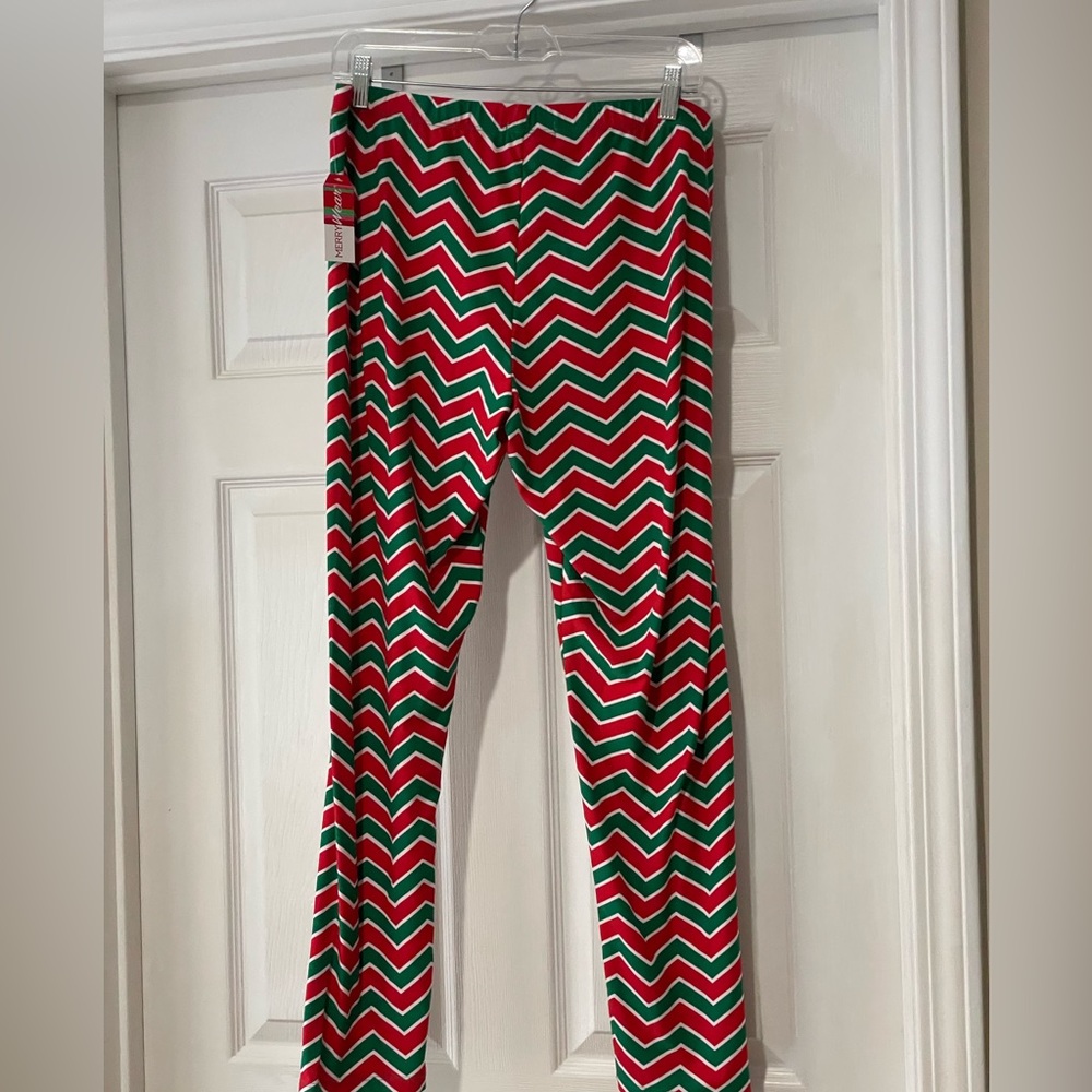 NWT Merrywear Pajama bottoms Green Red Christmas Size XL